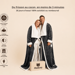 Plaid chauffant PlaidCozy gris et noir – chaleur douce et enveloppante