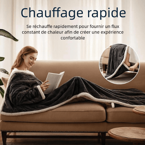 Plaid chauffant portable PlaidCozy – chaleur rapide pour rester au chaud