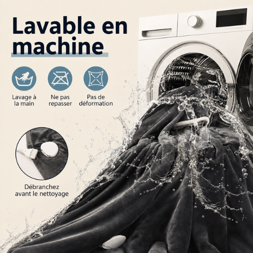 PlaidCozy lavable en machine – plaid chauffant facile à entretenir