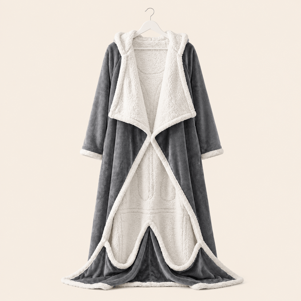 Plaid chauffant gris PlaidCozy – modèle mains libres